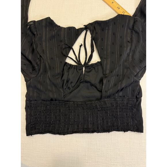 Kirious Los Angeles Black Sheer Open-Back Blouse – Size L - Picture 5 of 9